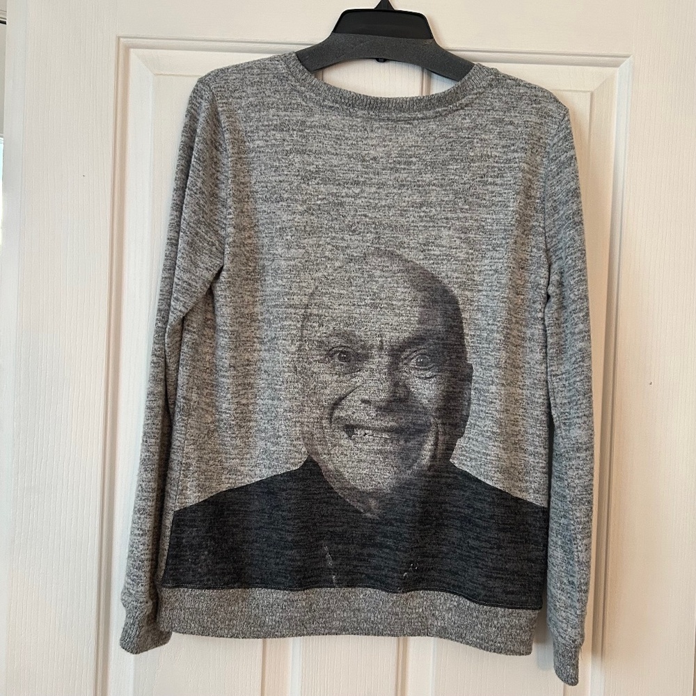 NWT Large EMILY IN PARIS  Pierre Cadault Sweater Heather Gray SOFT